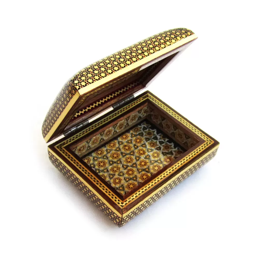 جعبه جواهرات تمام خاتم کاری ابعاد 11×8 سانتیمتر